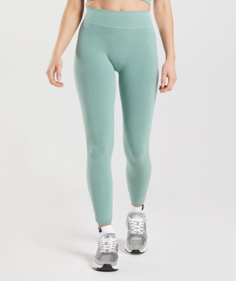 Women's Gymshark Pause Seamless Leggings Light Green | NZ 4DSUFQ